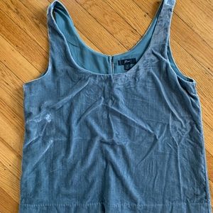 J. Crew crushed velvet top, bluish grey
